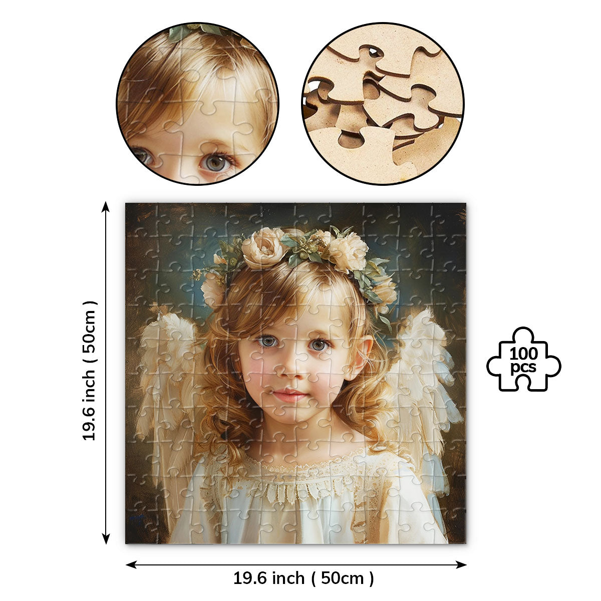 Angel Girl - Square Jigsaw Puzzle