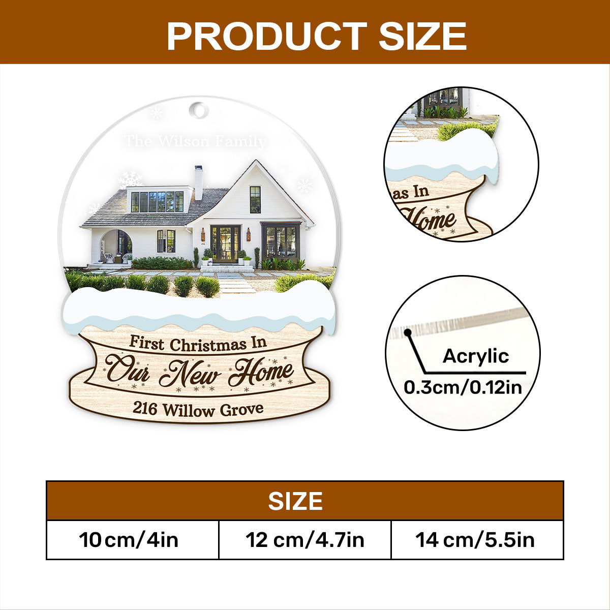 First Christmas In Our New Home - Personalized 1-Side Acrylic Ornament