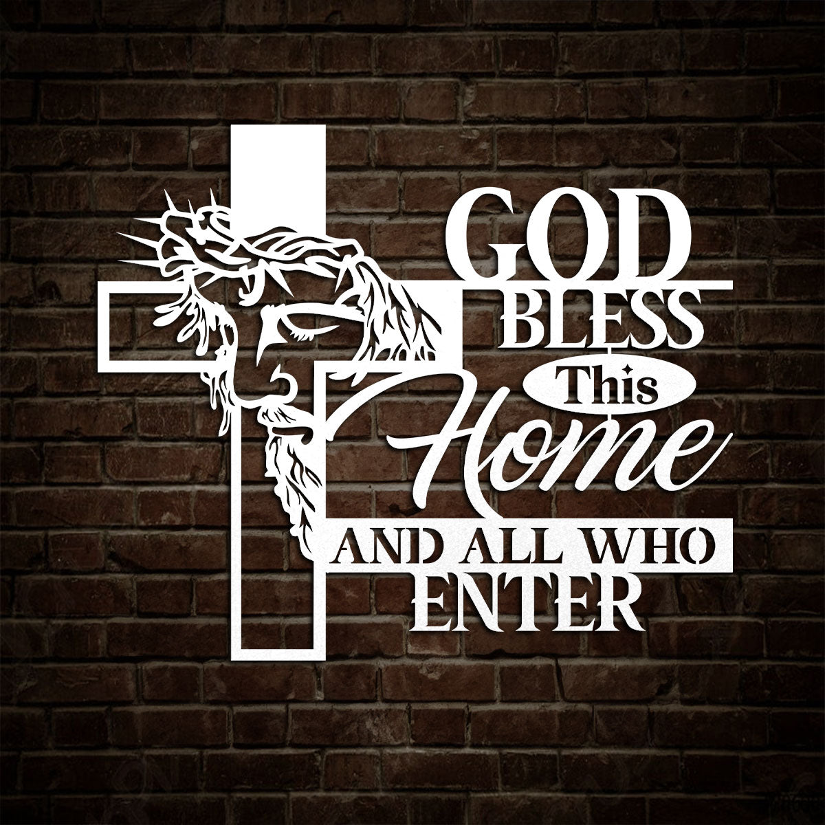 Bless This Home And All Who Enter -  Metal Wall Art Sign