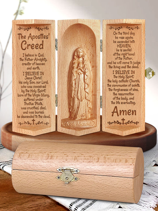 The Apostles' Creed - Openable Wooden Cylinder Sculpture of Mother Maria