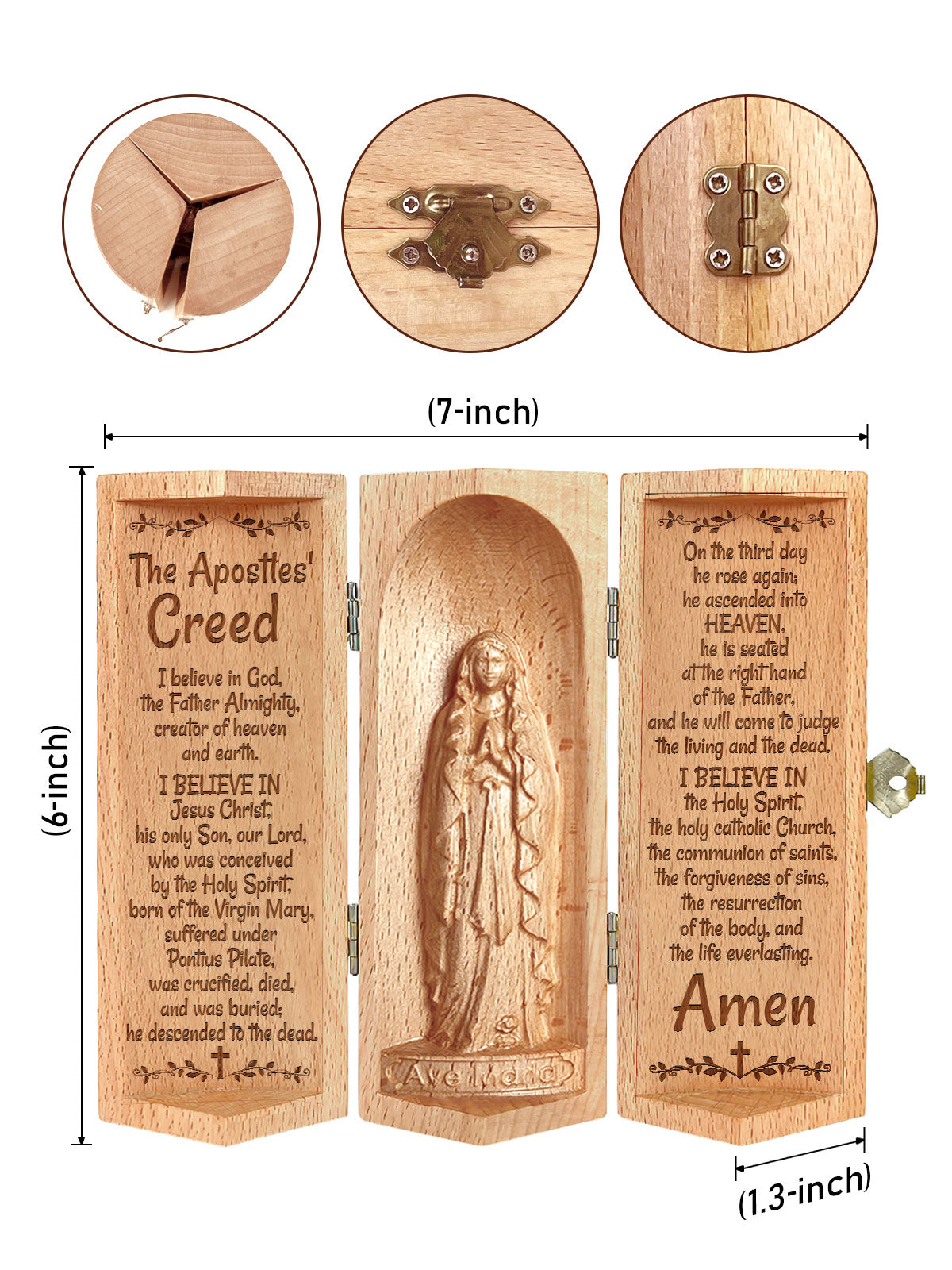 The Apostles' Creed - Openable Wooden Cylinder Sculpture of Mother Maria