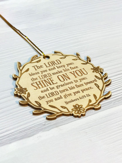 The Blessing Engraved Wood Ornament