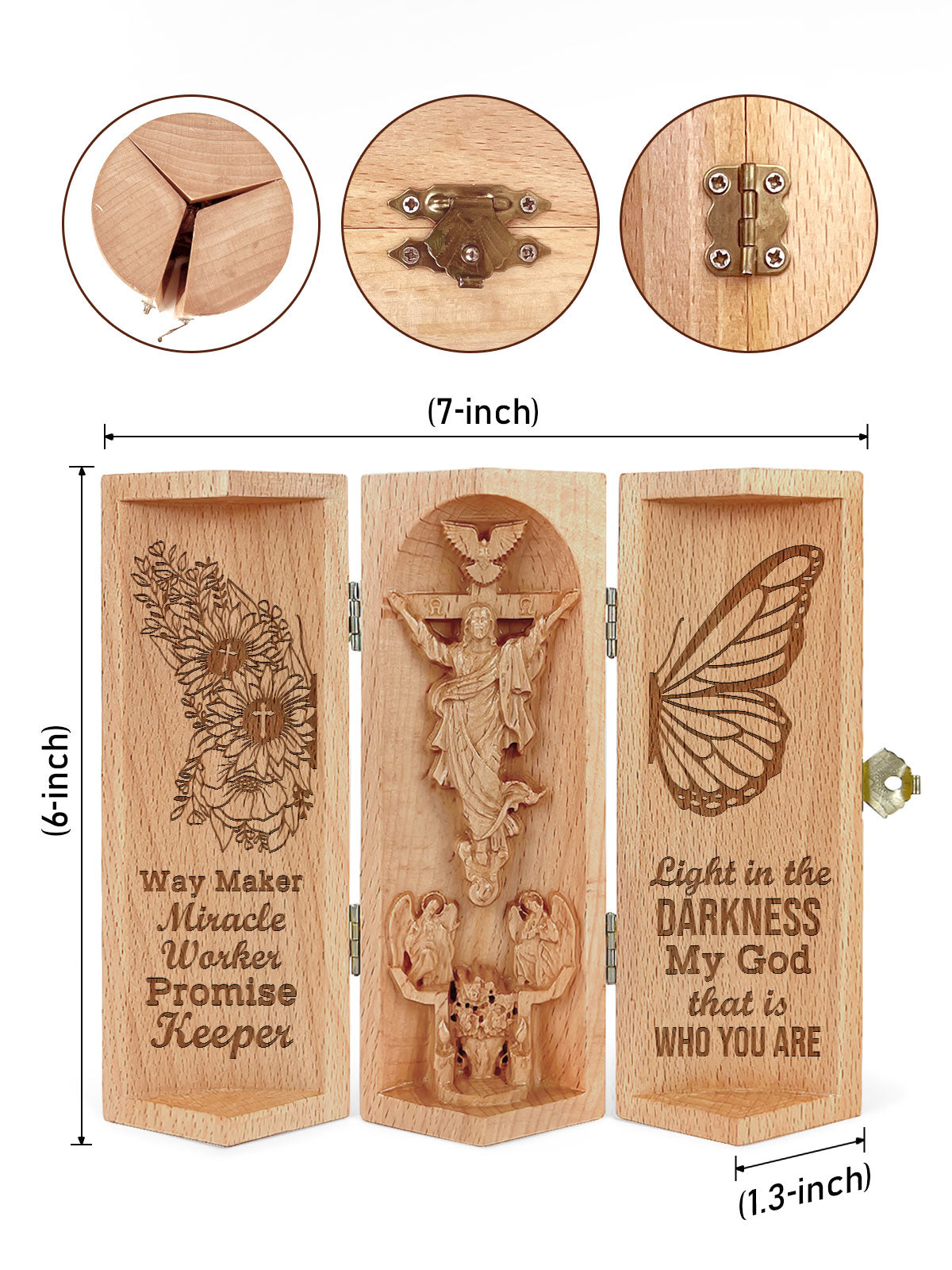 Way Maker - Openable Wooden Cylinder Sculpture of Jesus Christ