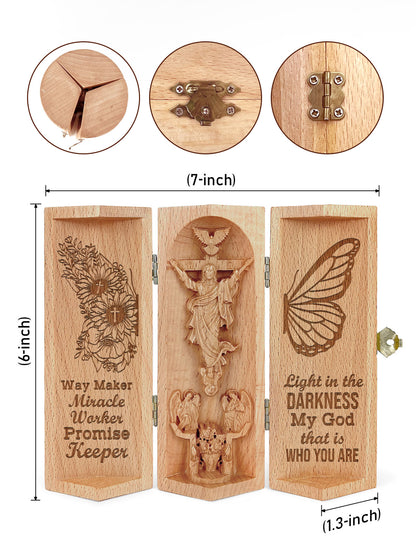 Way Maker - Openable Wooden Cylinder Sculpture of Jesus Christ