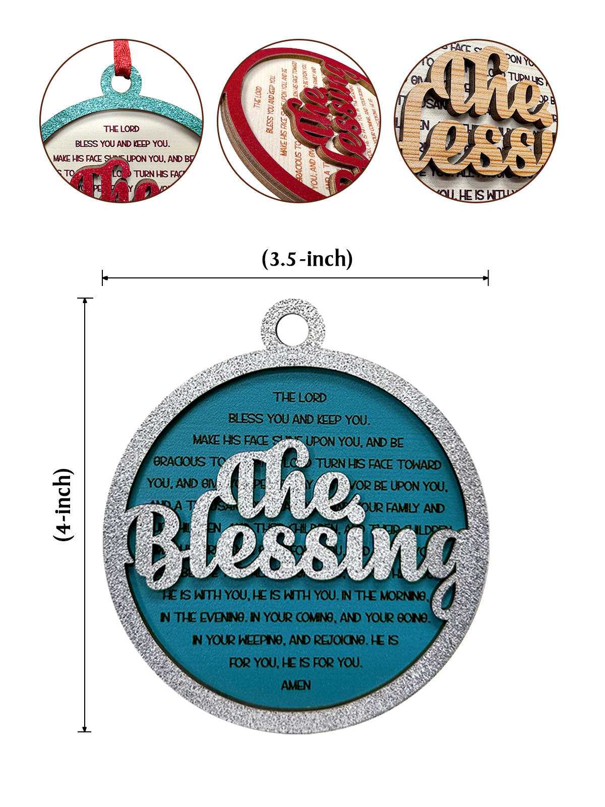 The Blessing - Two Layered Wood Ornament