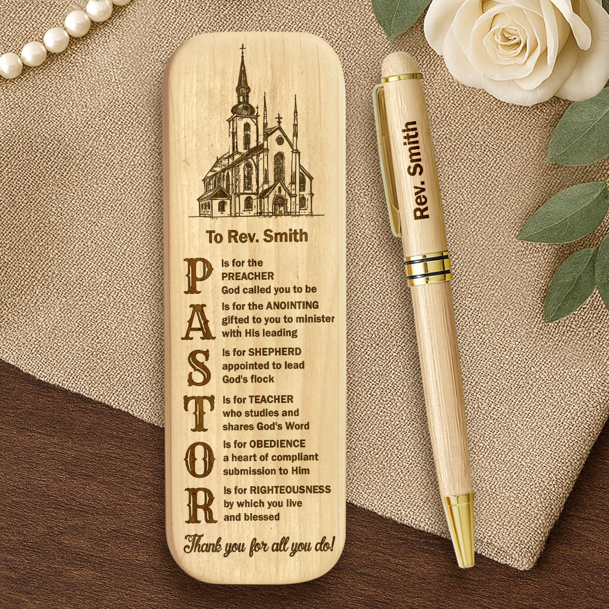Blessings Of A Shepherd - Personalized Wooden Pen Set
