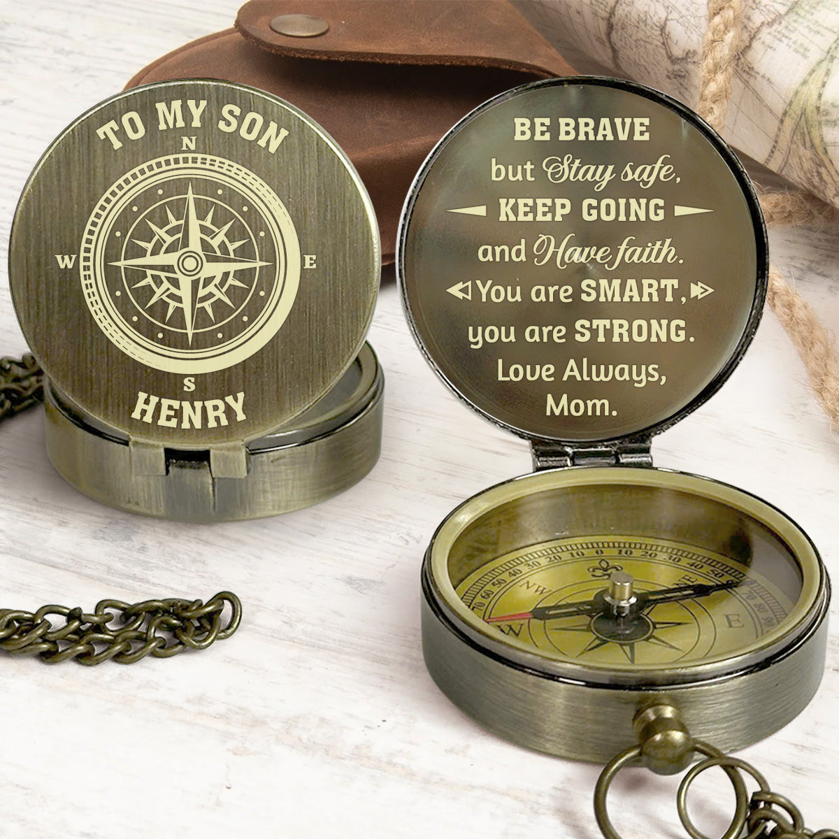 For My Brave Boy - Personalized Compass