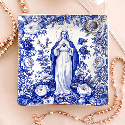 Immaculate Heart Of Mary -  Ceramic Ring Dish Square