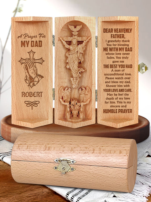 A Prayer For My Dad - Personalized Wooden Cylinder Sculpture
