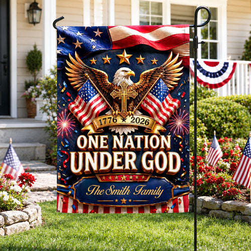 One Nation Under God - Personalized Garden Flag