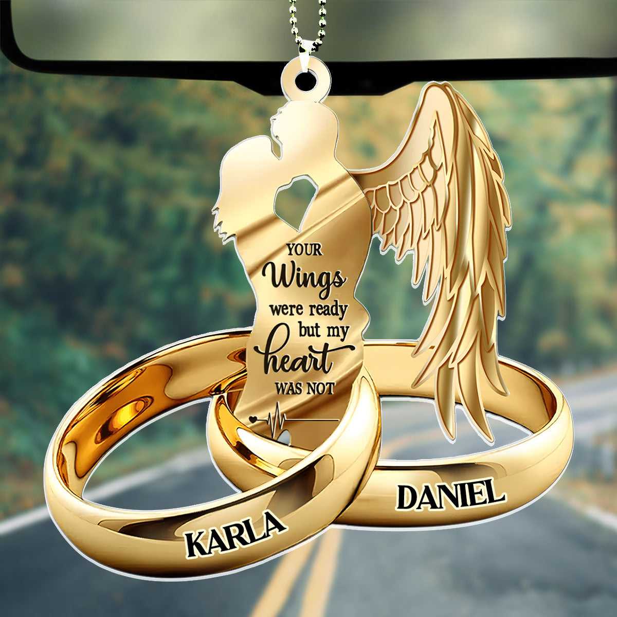 Forever In My Heart  - Personalized Car Acrylic Hanging Ornament