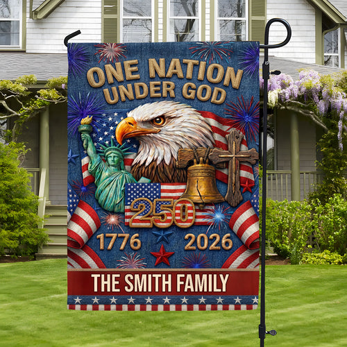 One Nation Under God - Personalized Garden Flag