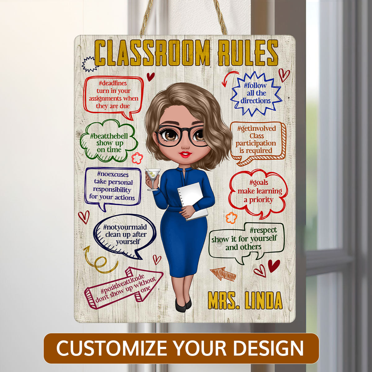 Classroom Rules - Personalized Wooden Sign