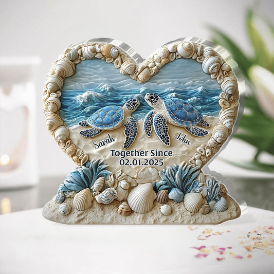 Forever By The Sea - Personalized Custom Shaped Squared Acrylic Plaque