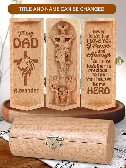 Never Forget That I Love You - Personalized Wooden Cylinder Sculpture of Jesus Christ