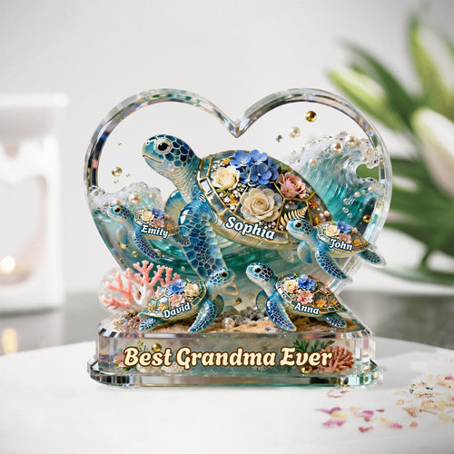 Best Grandma Ever - Personalized Custom Shaped Acrylic Plaque