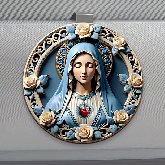 Sacred Heart of Mary -  Car Visor Clip