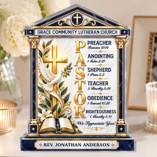 Seven Virtues Of A Faithful Pastor - Personalized Custom Shaped Acrylic Plaque