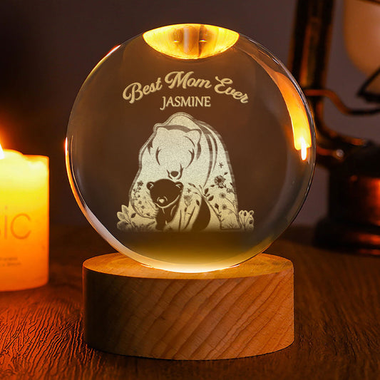 Mama Bear - Personalized Crystal Ball Night Light