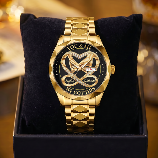 Our Love Tells Time - Personalized Men's Wrist Watch