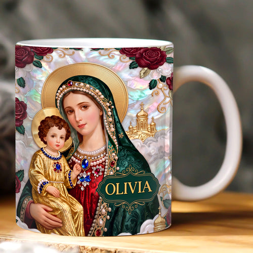 Our Lady Of Grace And Child - Personalized Ceramic Coffee Mug
