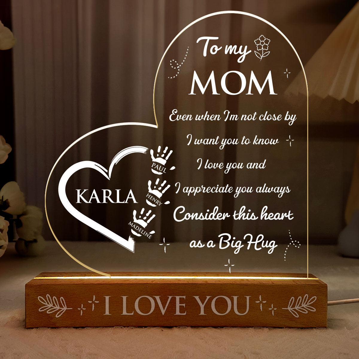 This Heart As A Big Hug - Personalized Acrylic Plaque Night Light