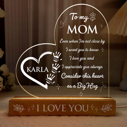 This Heart As A Big Hug - Personalized Acrylic Plaque Night Light