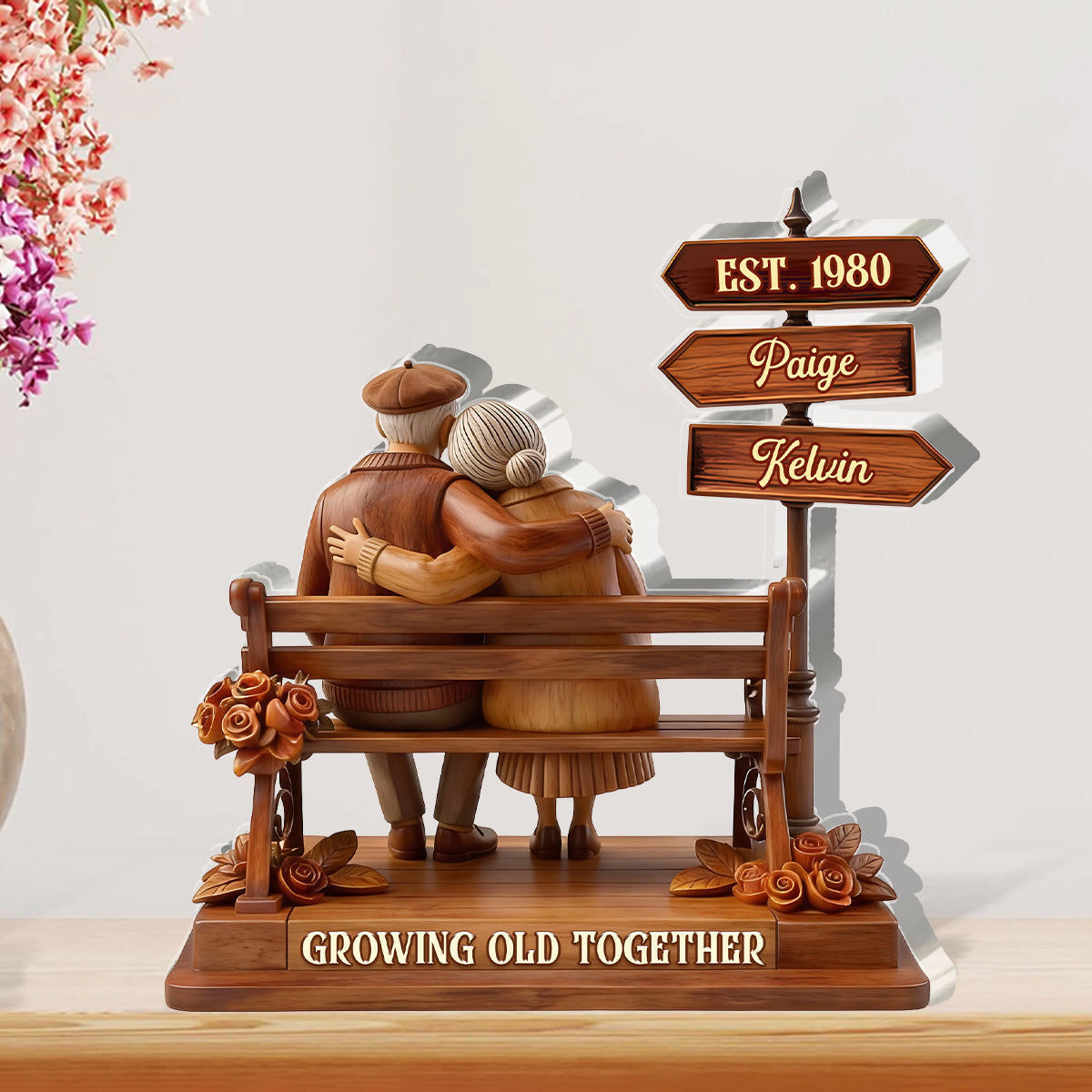 Growing Old Together - Personalized Custom Shaped Acrylic Plaque