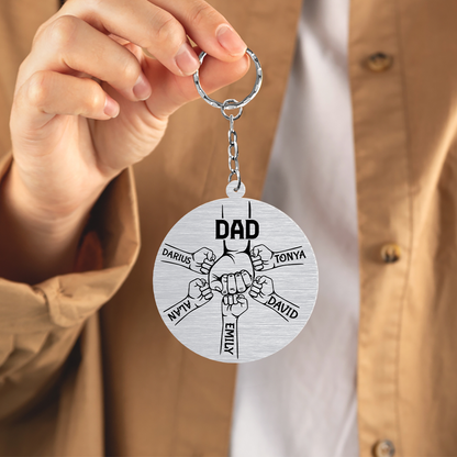 The World's Best Dad Strength And Courage - Personalized Acrylic Keychain