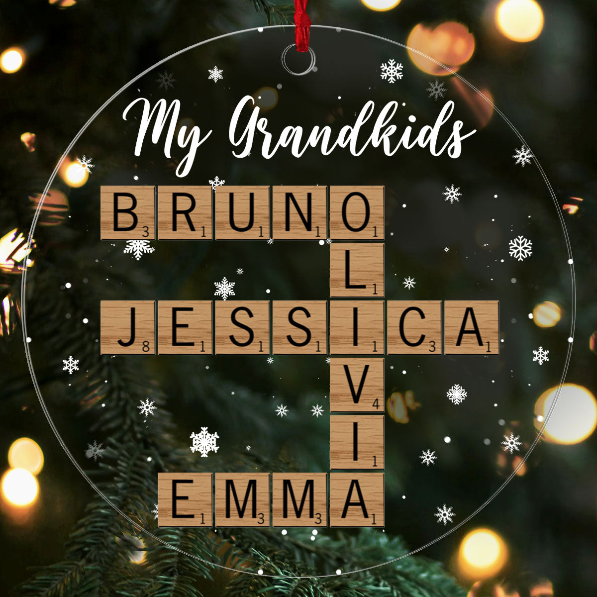 Personalized Crossword Christmas - Personalized 1-Side Acrylic Ornament