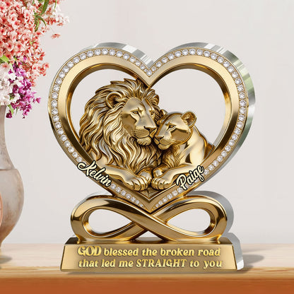 God Blessed The Broken Road That Led Me Straight To You Ver 3 - Personalized Custom Shaped Acrylic Plaque