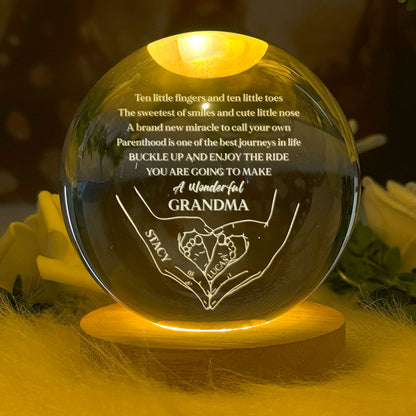 New Mom, New Grandma - Personalized Crystal Ball Night Light