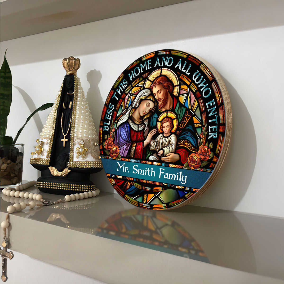 Bless This Home And All Who Enter - Personalized Wooden Sign