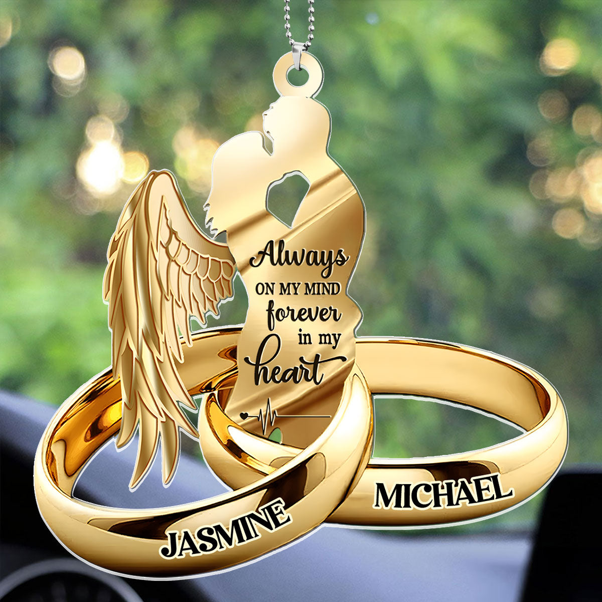 Forever In My Heart  - Personalized Car Acrylic Hanging Ornament