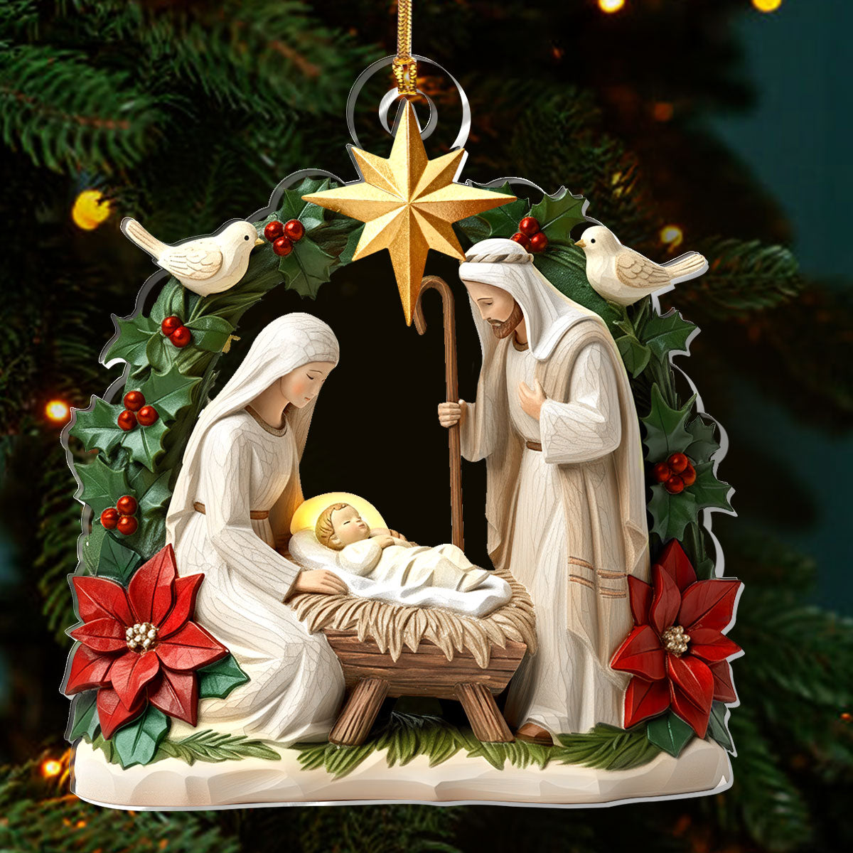 Ivory Blessing Jesus Is The Reason -  1-Layer Acrylic Ornament