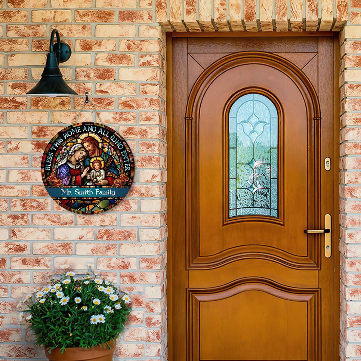 Bless This Home And All Who Enter - Personalized Wooden Sign