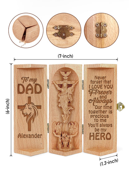 Never Forget That I Love You - Personalized Wooden Cylinder Sculpture of Jesus Christ