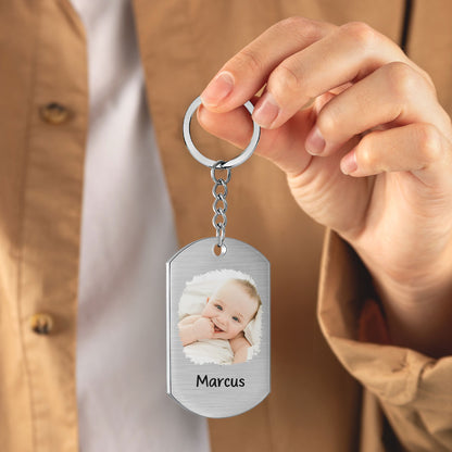 The Day You Became My Daddy - Personalized Stainless Steel Keychain