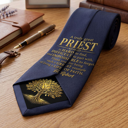 A Truly Great Priest - Personalized Men Tie