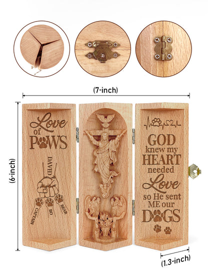 Love Of Paws - Personalized Openable Wooden Cylinder Sculpture of Jesus Christ