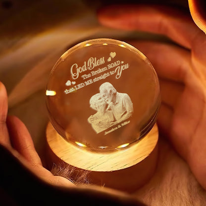 God Bless Our Love - Personalized Crystal Ball Night Light