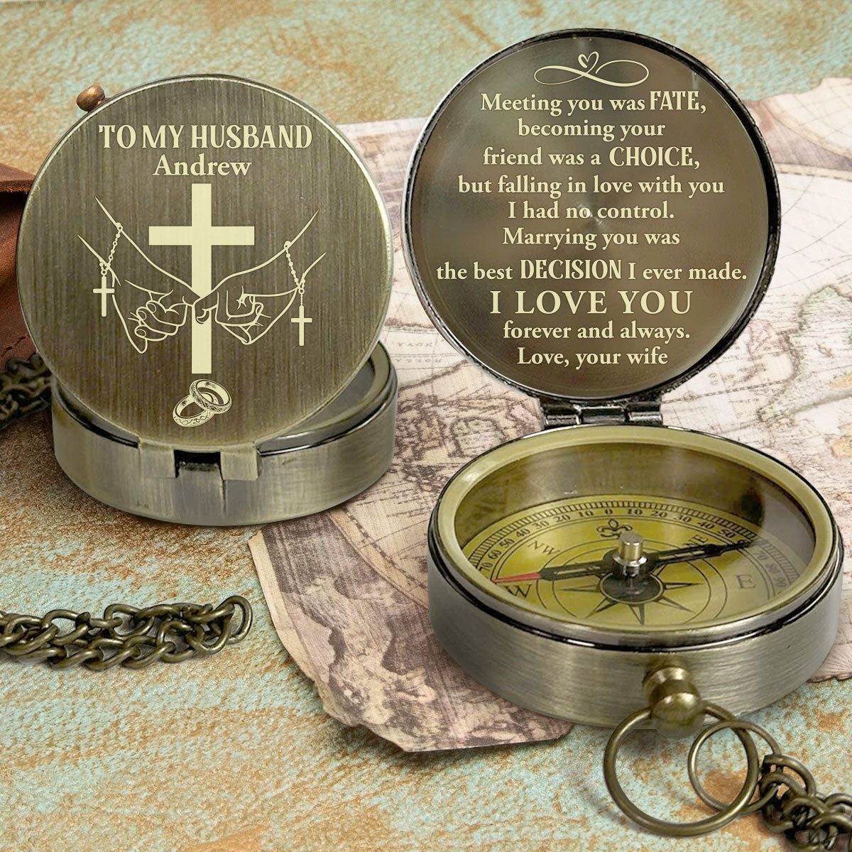 Meeting You Was Fate - Personalized Compass