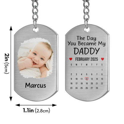The Day You Became My Daddy - Personalized Stainless Steel Keychain