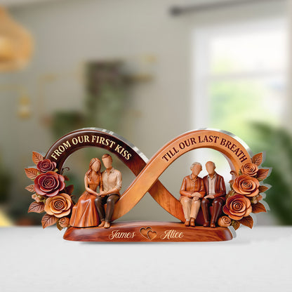 From Our First Kiss Till Our Last Breath - Personalized Custom Shaped Acrylic Plaque