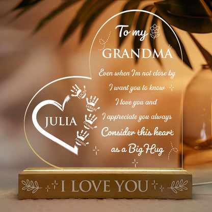 This Heart As A Big Hug - Personalized Acrylic Plaque Night Light