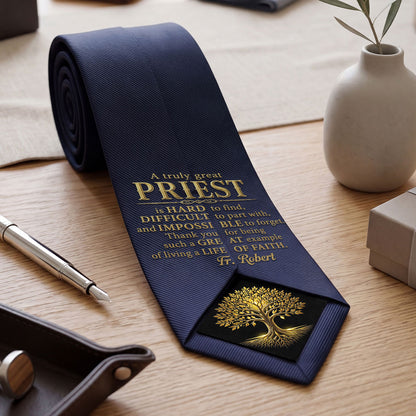 A Truly Great Priest - Personalized Men Tie