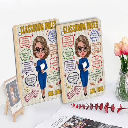 Classroom Rules - Personalized Wooden Sign