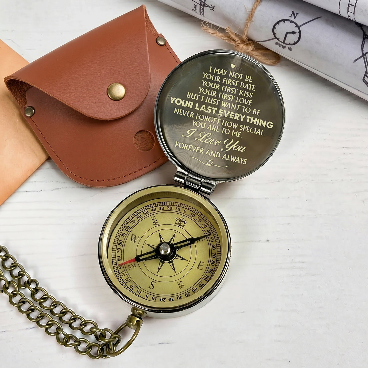 I Married You Because I Can't Live Without You - Personalized Compass