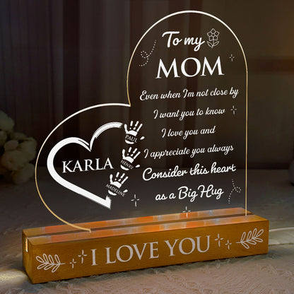 This Heart As A Big Hug - Personalized Acrylic Plaque Night Light