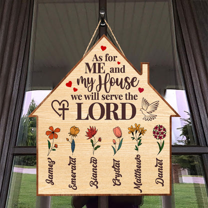 As For Me And My House We Will Serve The Lord - Personalized Wooden Sign